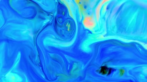Abstract Fluid Motion Background in Blue and Gold