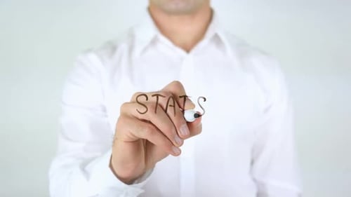 Stats, Man Writing on Glass