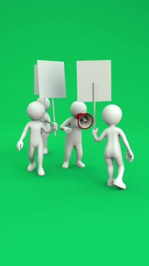 Stickman Orator And Crowd Loop