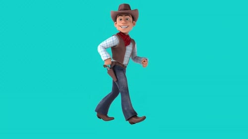 Fun 3D cartoon cowboy (with alpha channel)