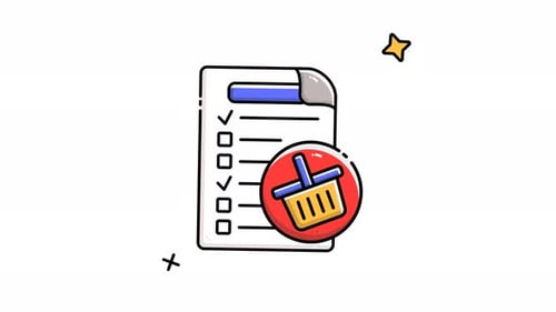 Animated Checklist and Shopping Basket Icon