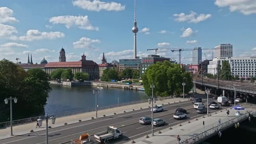 Aerial view of Berlin city centre ( Mitte district ) , Germany