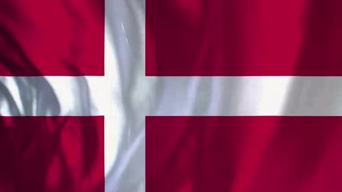 Waving Denmark Flag Seamless Loop Animation