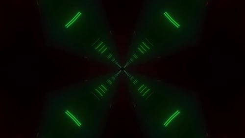 Modern geometric tunnel with vibrant orange glow for immersive design