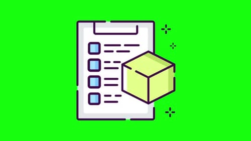To Do List With Green Cube Animation 2D Motion Graphics On Green Screen 4K