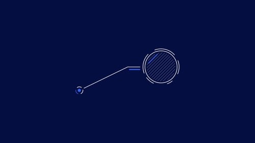 Élément infographique : légende de cercle rayé animé avec ligne latérale courbée