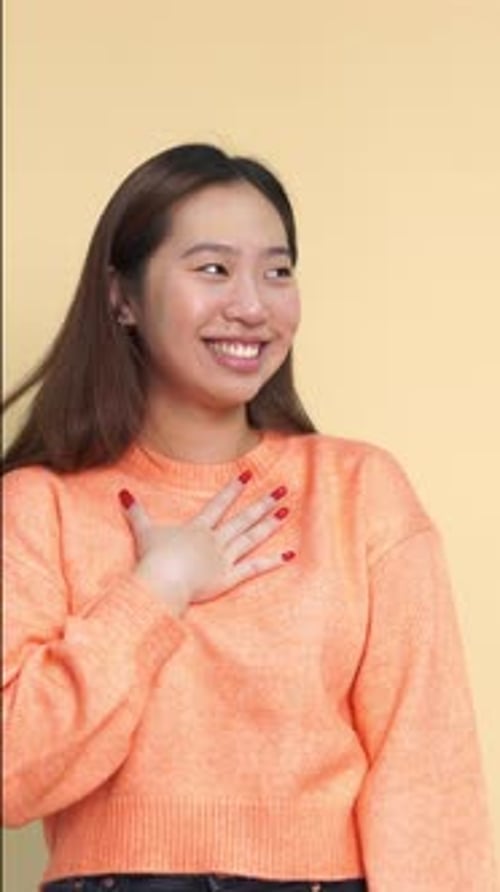 Woman Laughing and Smiling Portrait Close Up