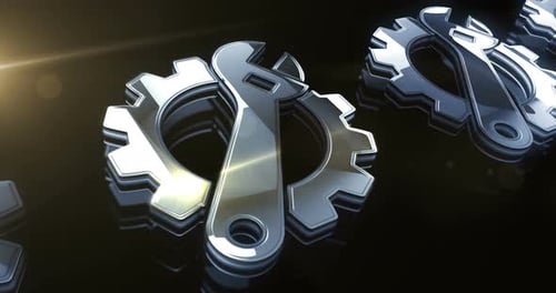 Management-Einstellung, Zahnradsymbol, Schleifenkonzept