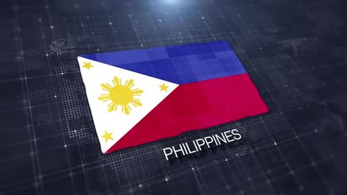 Modern Digital Waving Philippines Flag Corporate Reveal