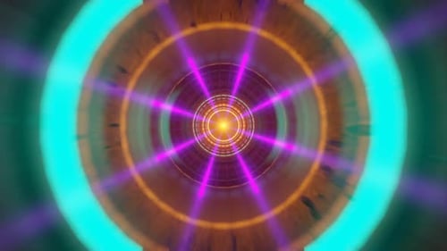 Tunnel circulaire en néon 3D