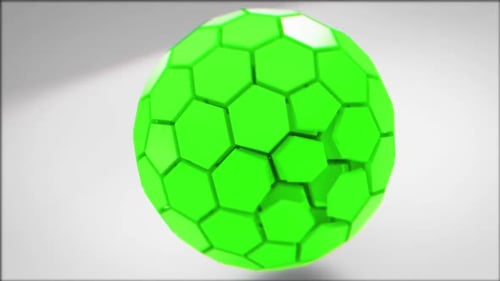 Green Tech Sphere Unfolding Background