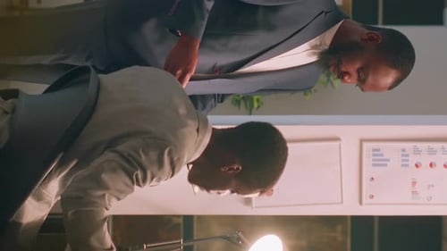 Vertical Video Employee Enjoying Coffee in Office