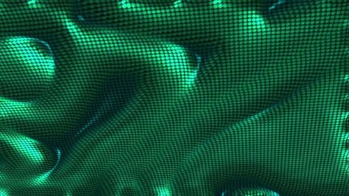 Abstract Fluid Green Dot Grid Wave Background