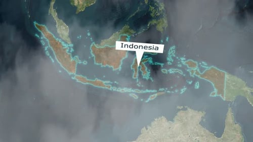Indonesien-Karte - Wolkeneffekt