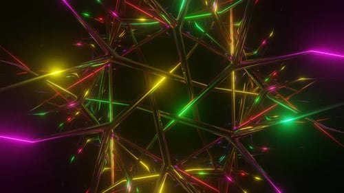 Abstract Neon Multicolor Psychedelic Hypnotic VJ Seamless Loop Background