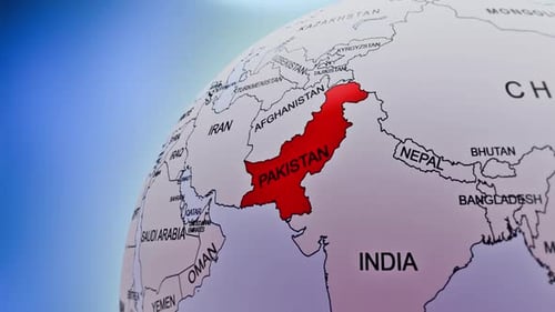 Le globe terrestre en rotation approche du Pakistan