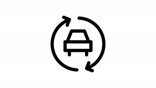 Animated Car Refresh or Service Line Icon