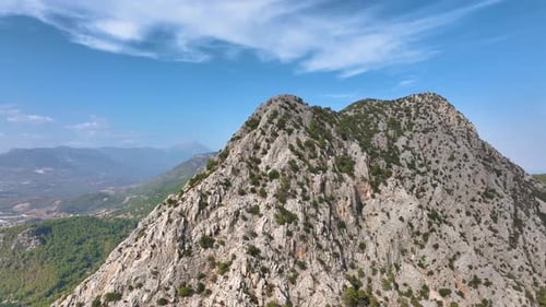 Majestic Mountain Peaks Rise Dramatically Showcasing a Sprawling Valley and Distant Ranges Beneath a