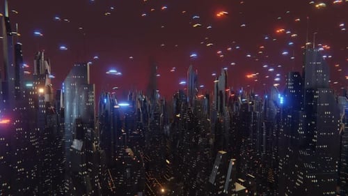 Futuristic City Flying Cars 02