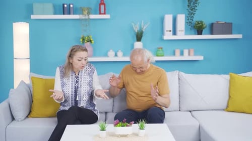 Couple disagreeing and arguing.