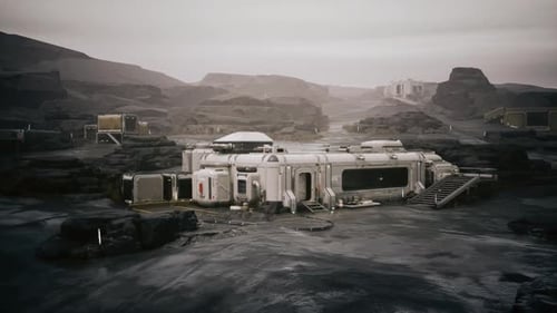 Futuristic Space Station in Desert