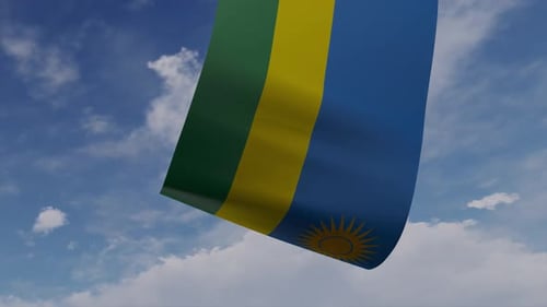 Drone Pulling Rwanda Flag
