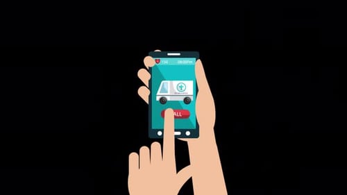 Call For Medical Help And Phone Alpha Channel 4K