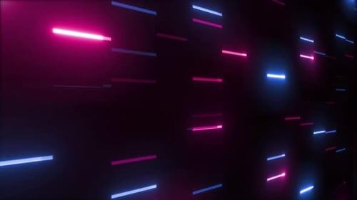 Neon Color Full Glowing Line Animation Background, Big Data Flow Futuristic Data Transfer Background