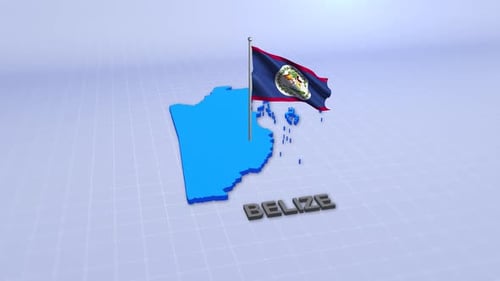 Belize Map With Flag