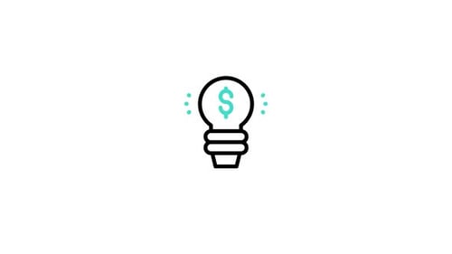 Animated Flat Design Financial Idea Lightbulb Icon