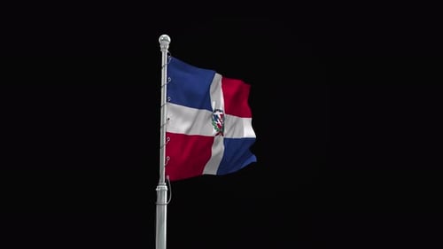 Realistic Dominican Republic Flag Waving Animation