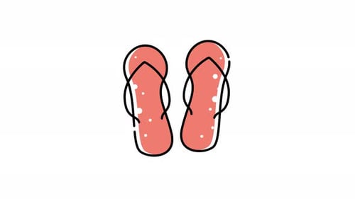 Animated Flip Flop Sandals Icon for Summer Travel