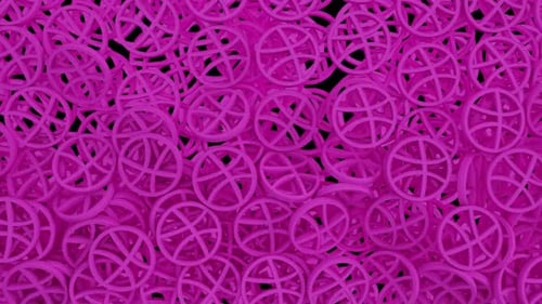 Falling Vibrant Pink Abstract Rings Background