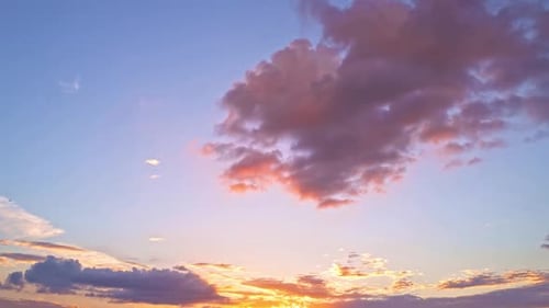 Sunset Time-Lapse with Puffy Clouds