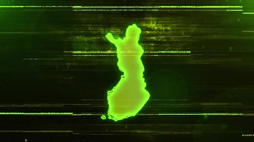 Finland Digital Futuristic Glitch Map