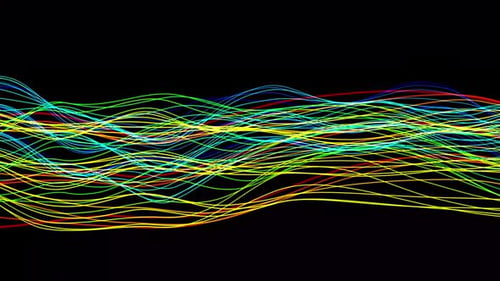 Abstract Digital wave with flowing Particles lines light motion loop Backgrounds Animation. Vd 401