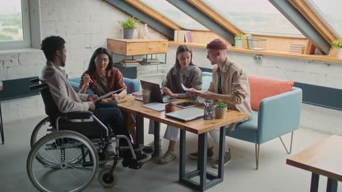 Diverse Project Team at Meeting in Coworking Office
