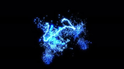 Electric Blue Lightning Sparks Energy Overlay