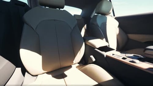 Clean Modern Car Interior Seats Panning View
