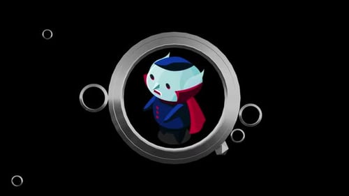 Cute Vampire Halloween Opener with Rotating Geometric Shapes