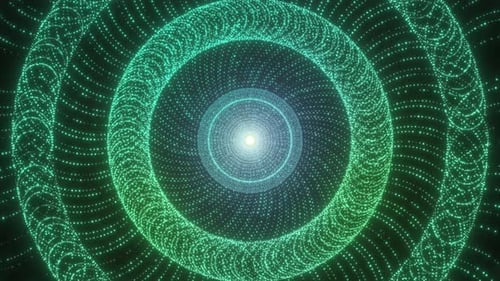 Abstrakter Partikelkreis-Bewegungshintergrund. Futuristischer Hightech-Kreis-Bewegungshintergrund