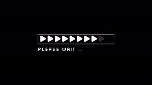 Retro Digital Loading Bar with Glitch Error Effects