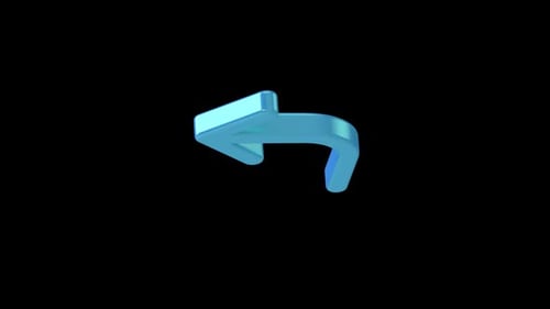 Glossy 3D Blue Return Arrow Animation
