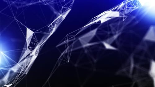 Digital Blue Background With Dots And Lines