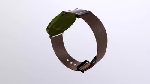 Montre-bracelet moderne élégante avec cadran vert et bracelet marron