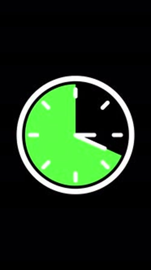 Animated Flat Design Clock Timer Progress Loop