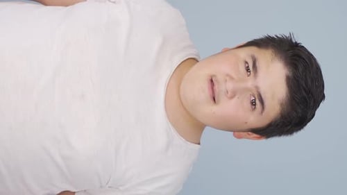 Smiling Young Adult Man Speaking Close Up