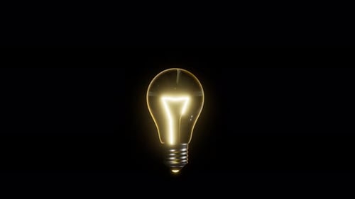 Light Bulb Turning On Idea Animation