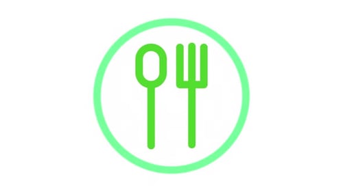 Flat Design No Eating Icon Animation