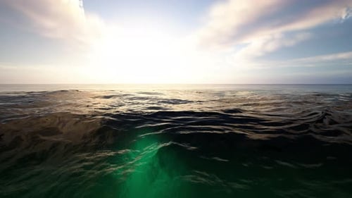 Soleil éclatant qui brille sur l'océan